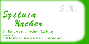 szilvia macher business card